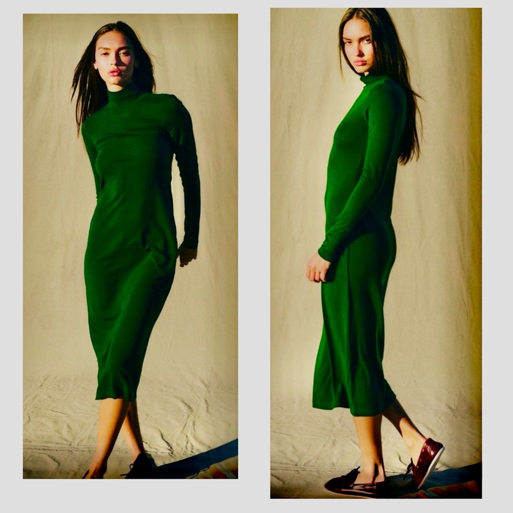 NWT Free People Beach Free-EST Good Feels Mock Neck MIDI Dress